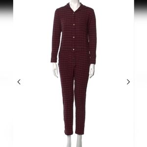ISABEL MARANT ETOILE Lightweight Flannel Wool Jumpsuit Women's Size 42 Plaid M